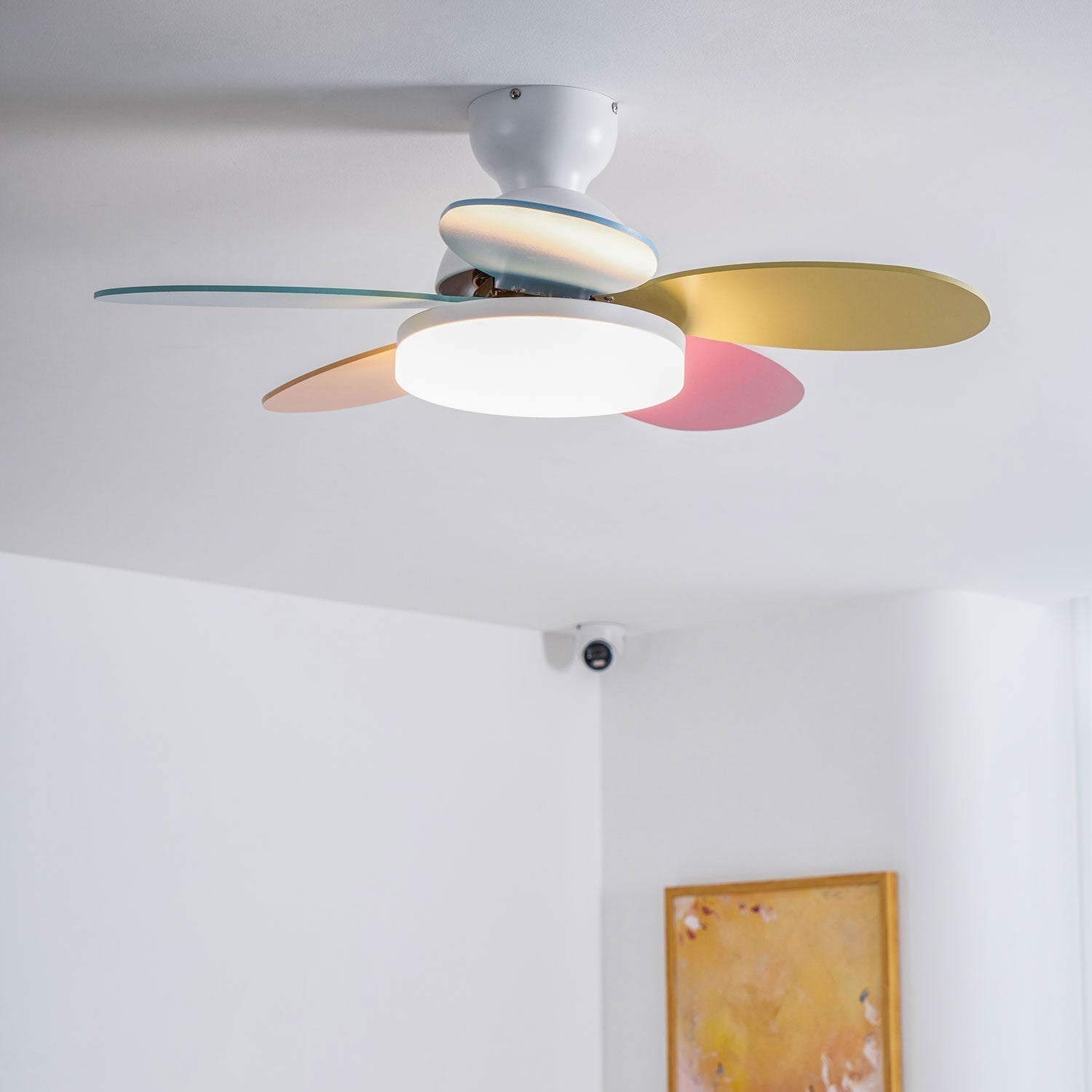 Eireise Colorful Glass Kids Ceiling Fan Light
