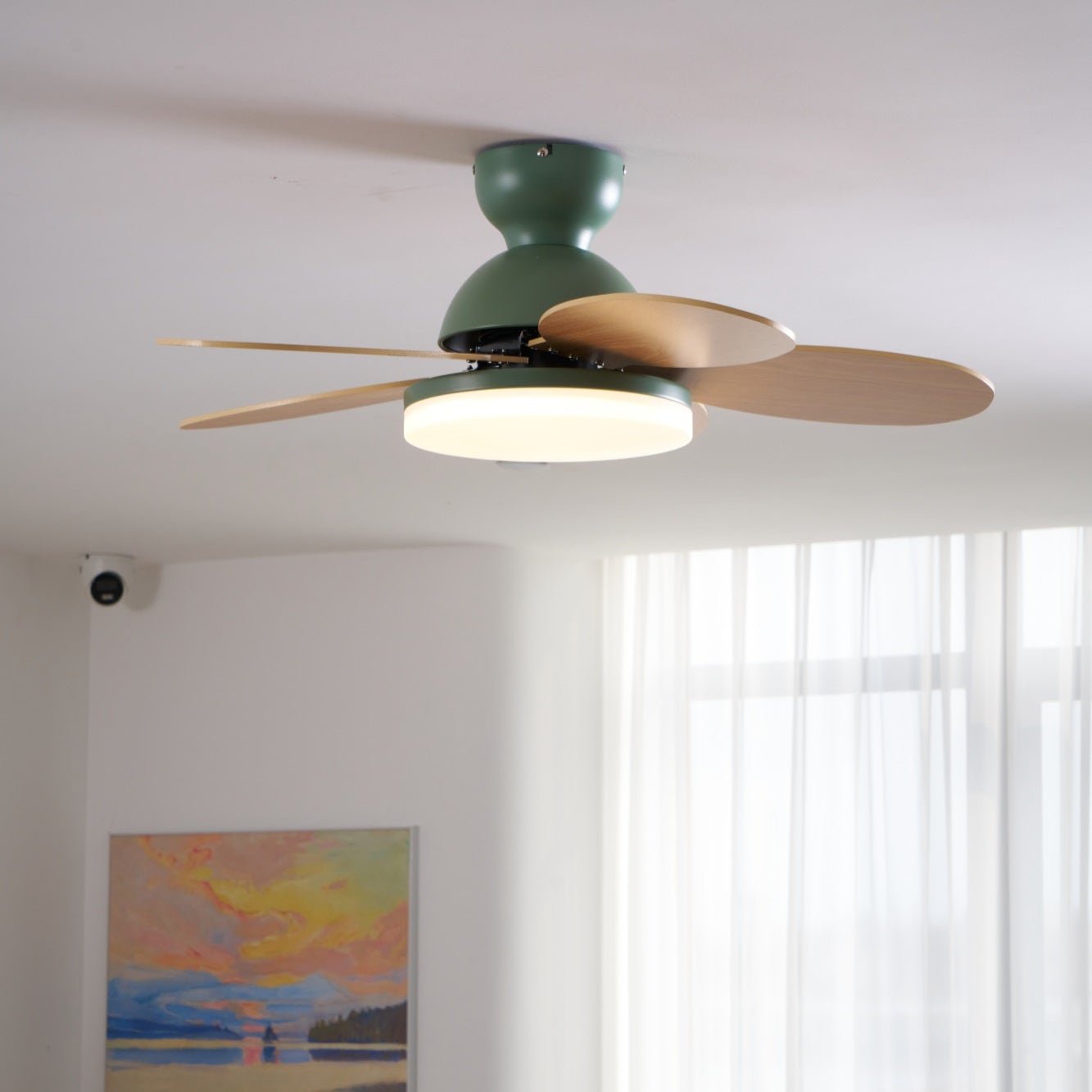 Eireise Colorful Glass Kids Ceiling Fan Light