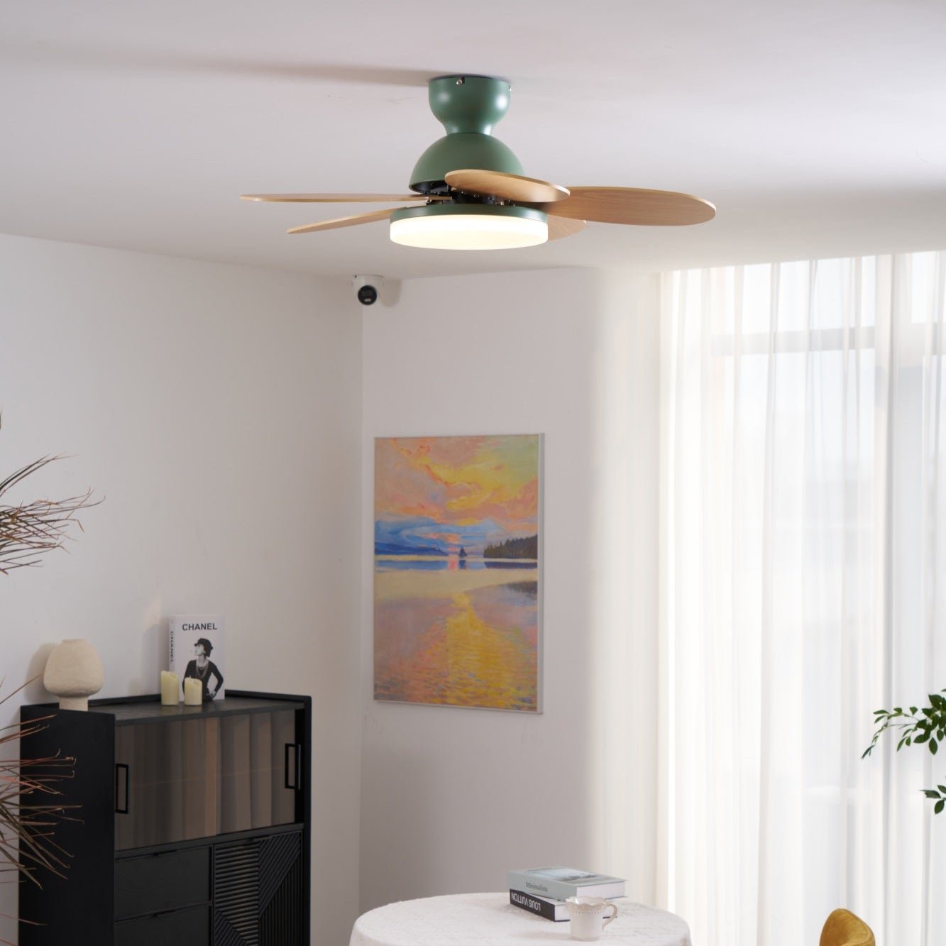 Eireise Colorful Glass Kids Ceiling Fan Light