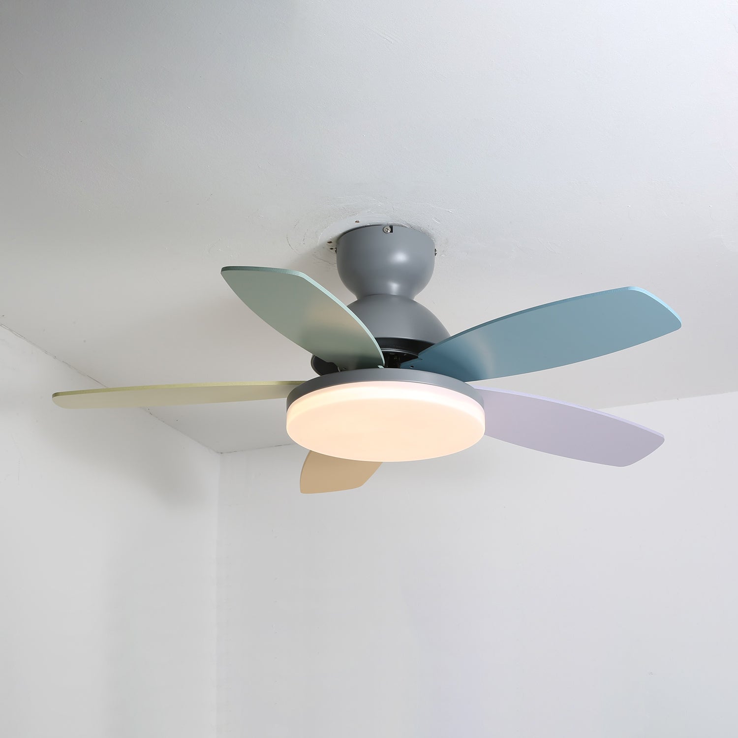 Eireise Colorful Glass Kids Ceiling Fan Light
