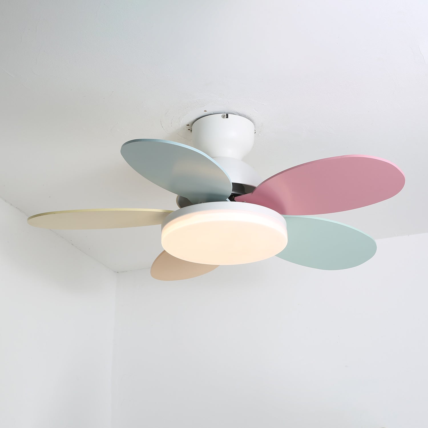 Eireise Colorful Glass Kids Ceiling Fan Light
