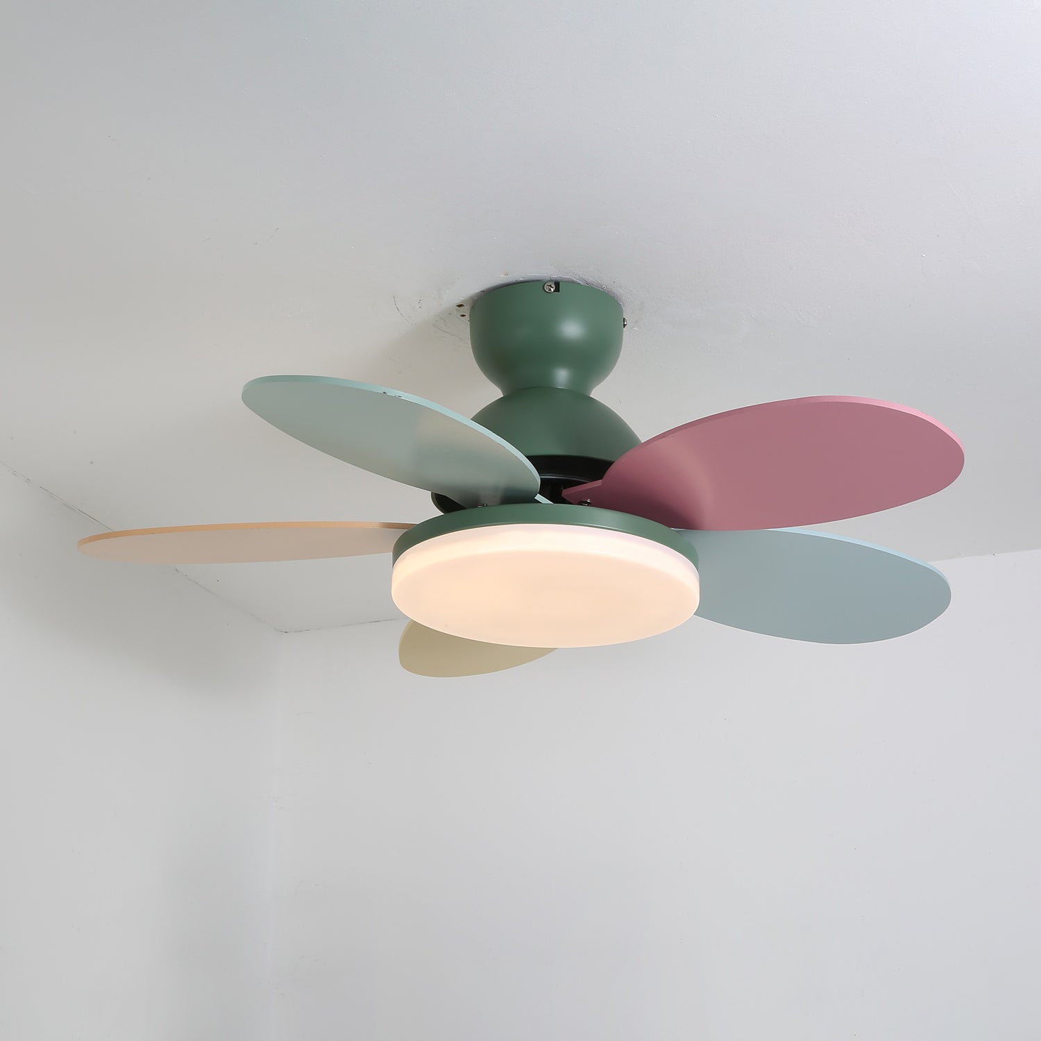 Eireise Colorful Glass Kids Ceiling Fan Light