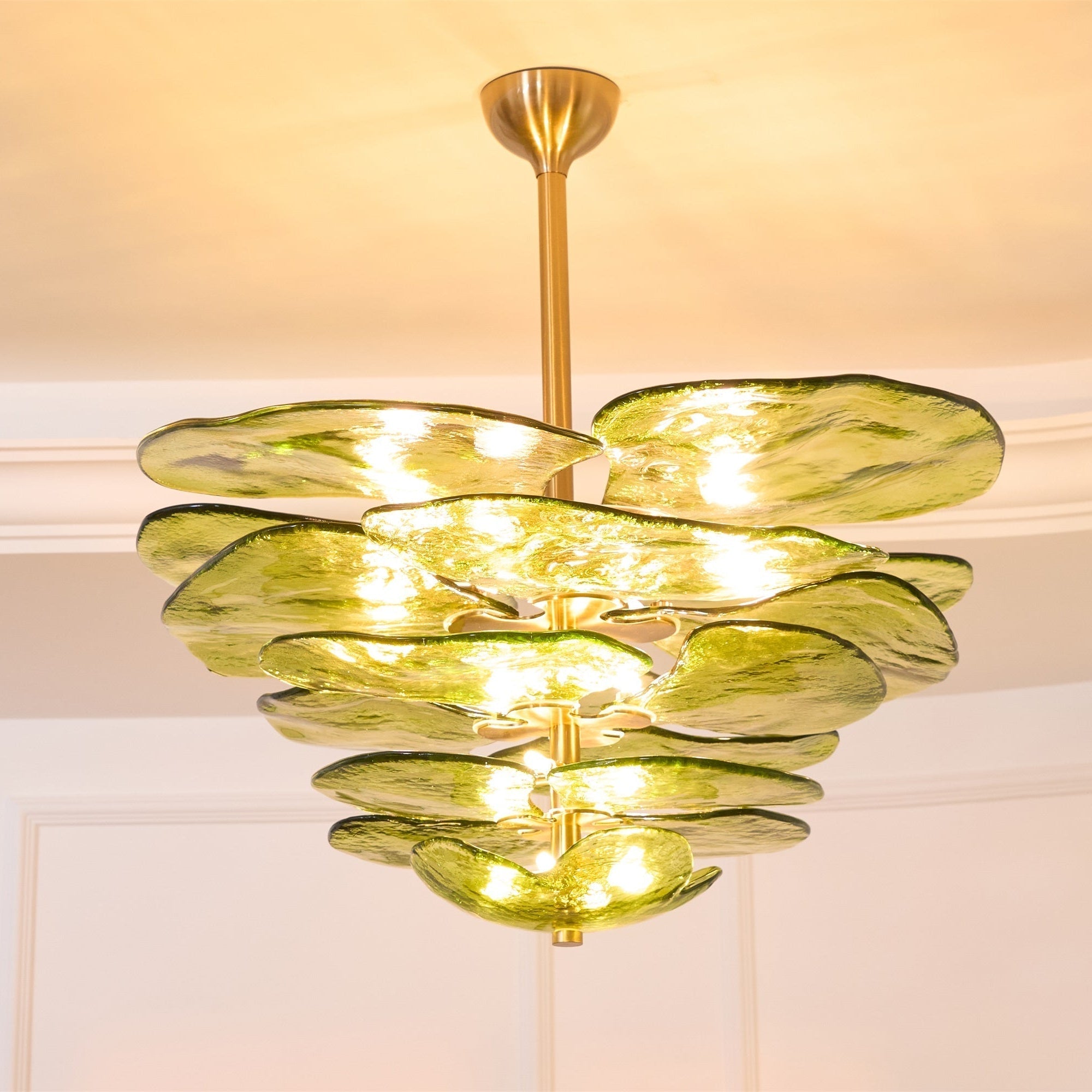 Crivs Chandelier Gold Murano Glass Petal Luxury