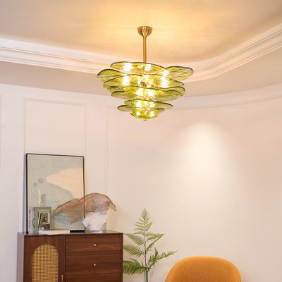 Crivs Chandelier Gold Murano Glass Petal Luxury