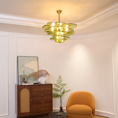 Crivs Chandelier Gold Murano Glass Petal Luxury