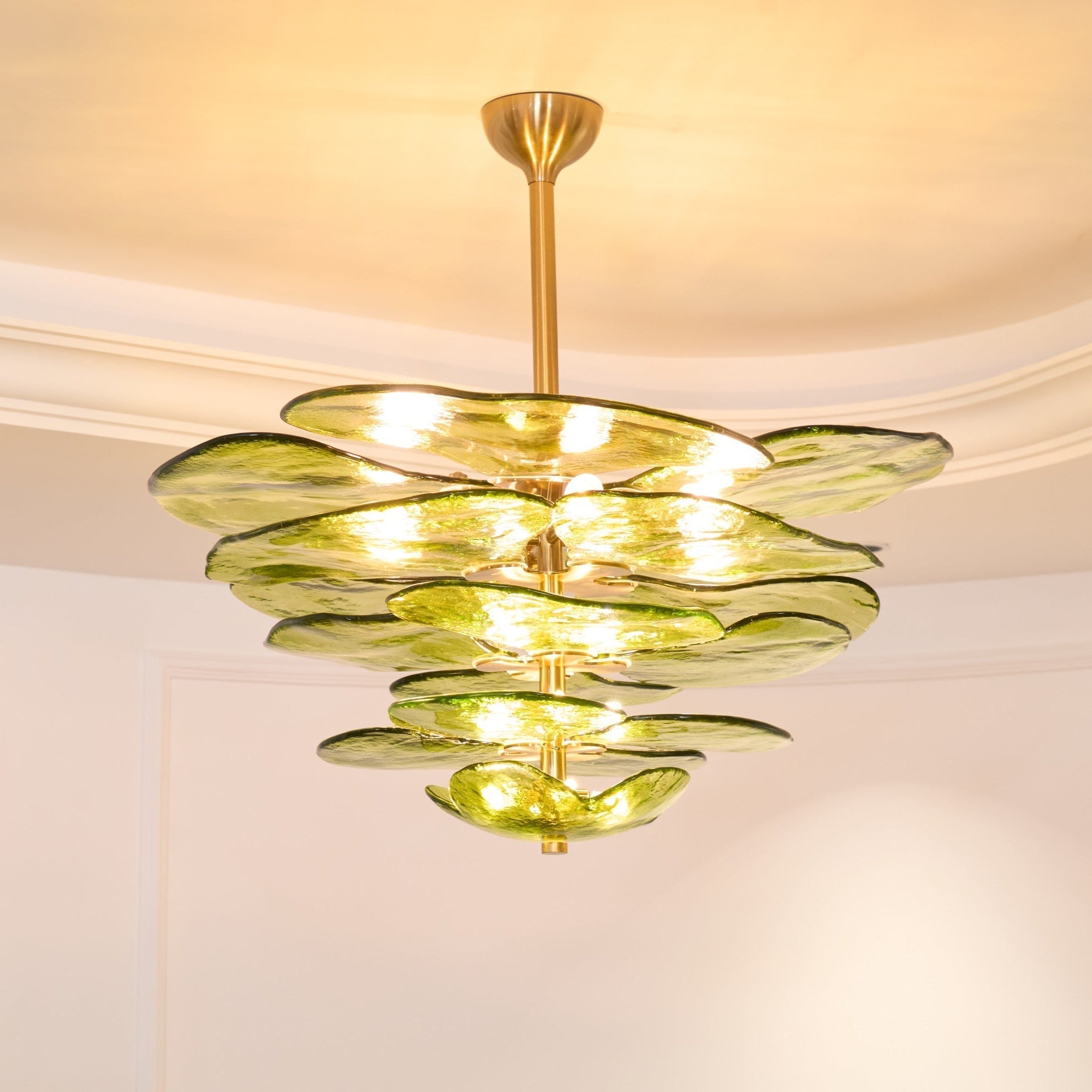 Crivs Chandelier Gold Murano Glass Petal Luxury