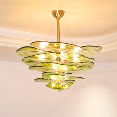 Crivs Chandelier Gold Murano Glass Petal Luxury