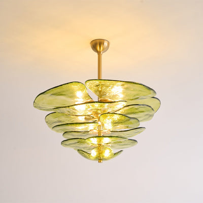 Crivs Chandelier Gold Murano Glass Petal Luxury