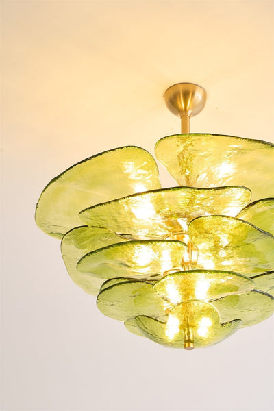 Crivs Chandelier Gold Murano Glass Petal Luxury