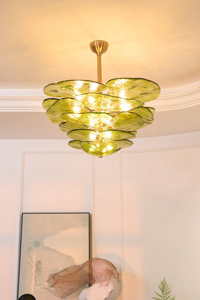 Crivs Chandelier Gold Murano Glass Petal Luxury