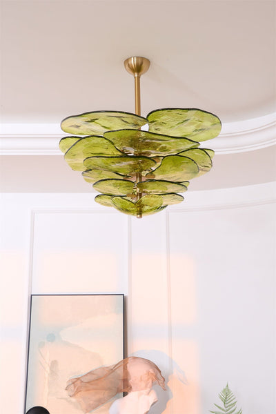 Crivs Chandelier Gold Murano Glass Petal Luxury
