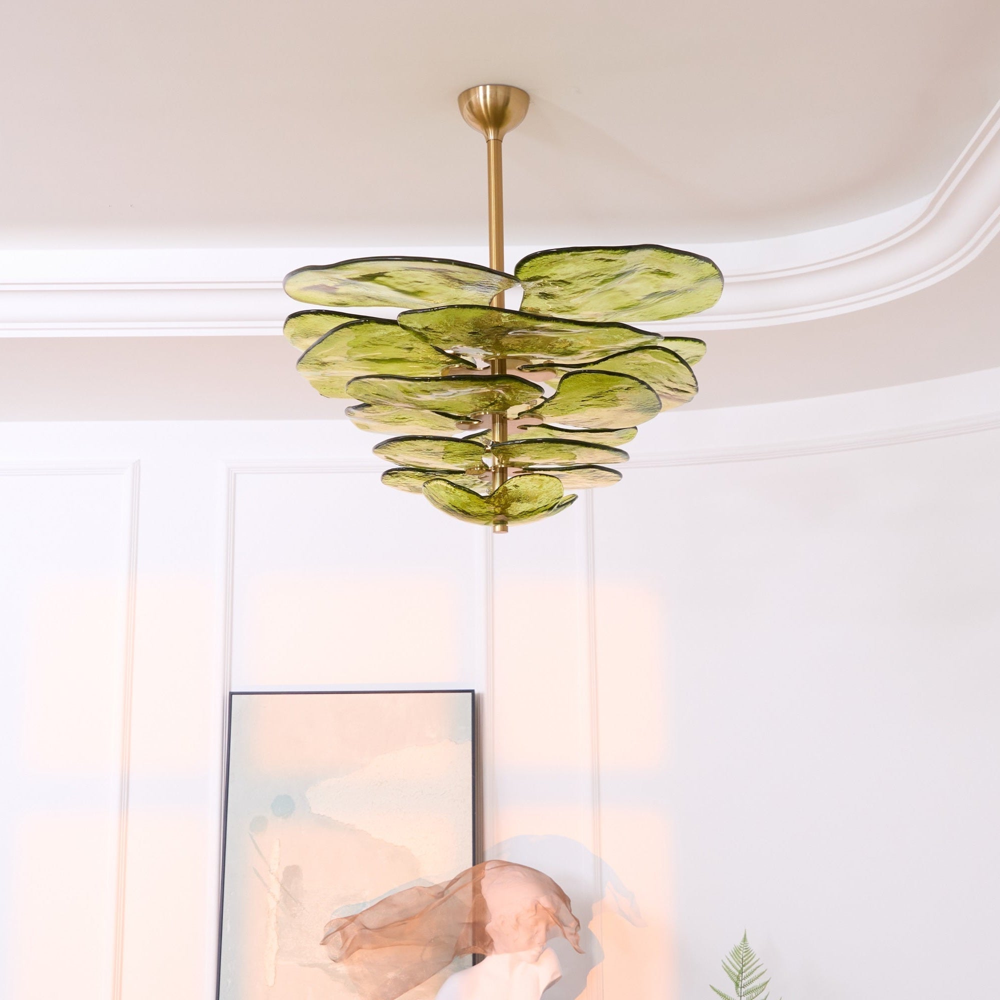 Crivs Chandelier Gold Murano Glass Petal Luxury