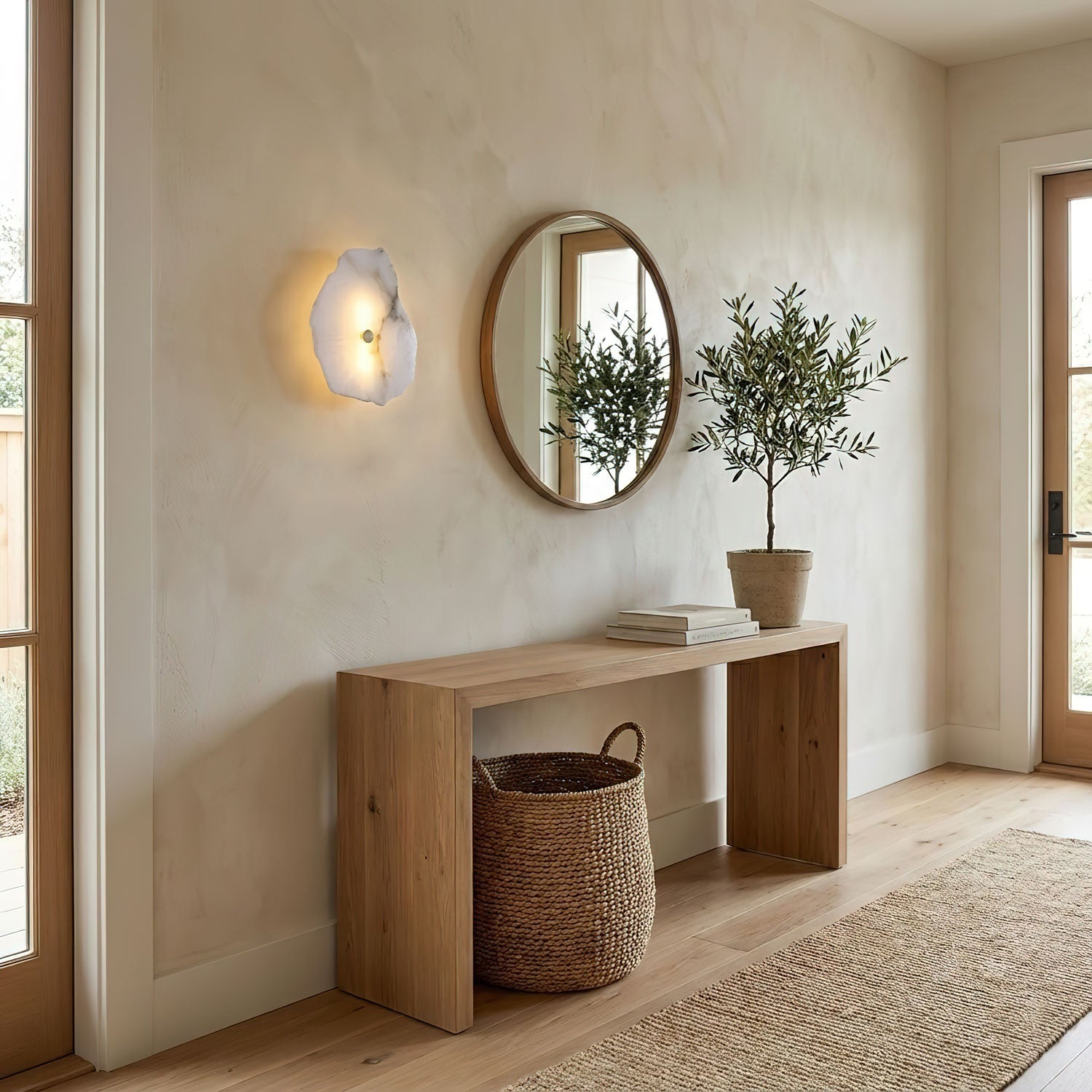 Elmsborne Alabaster Indoor Wall Light