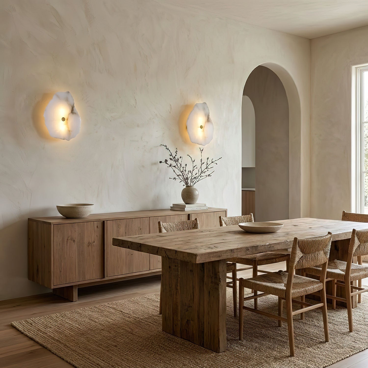 Elmsborne Alabaster Indoor Wall Light