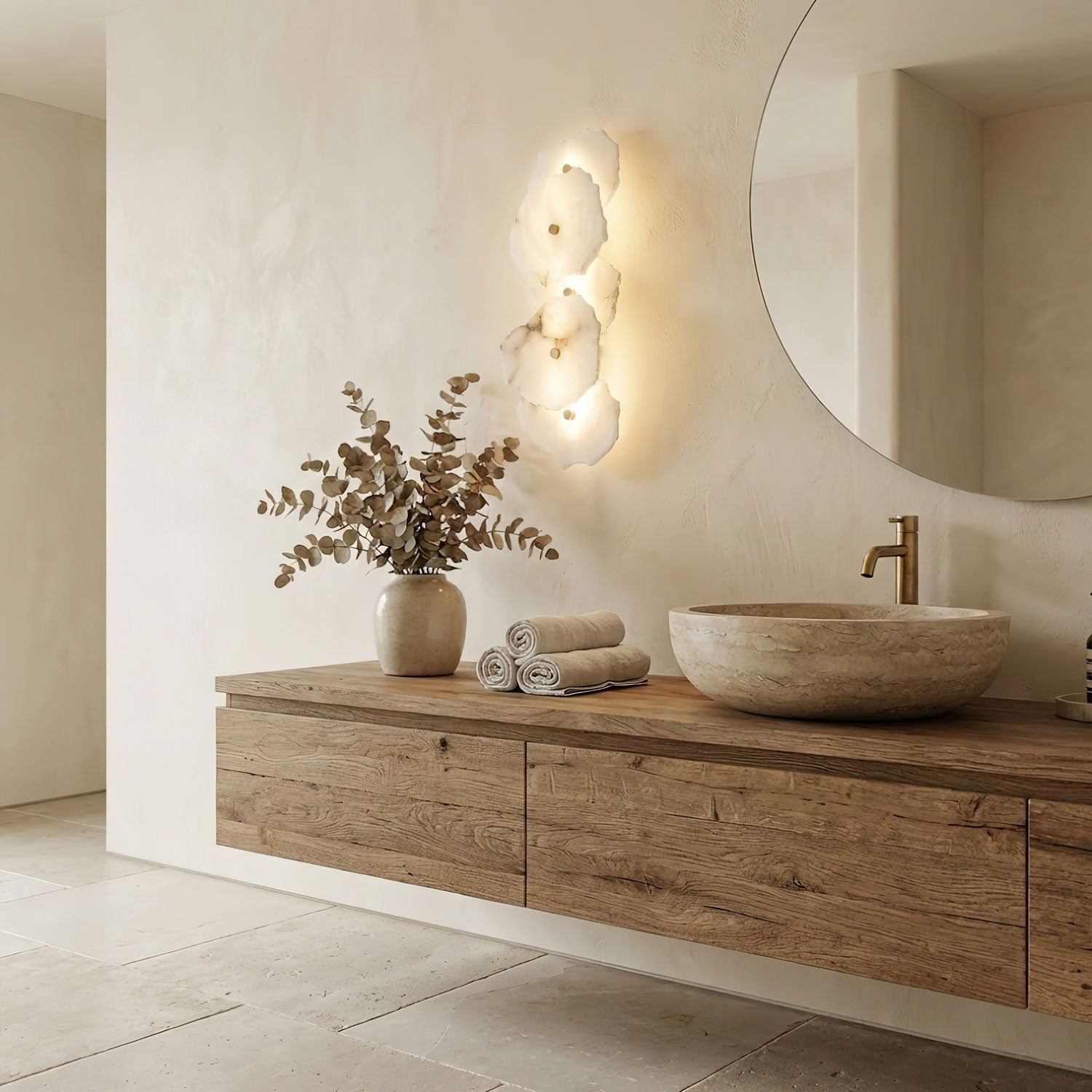 Elmsborne Alabaster Indoor Wall Light
