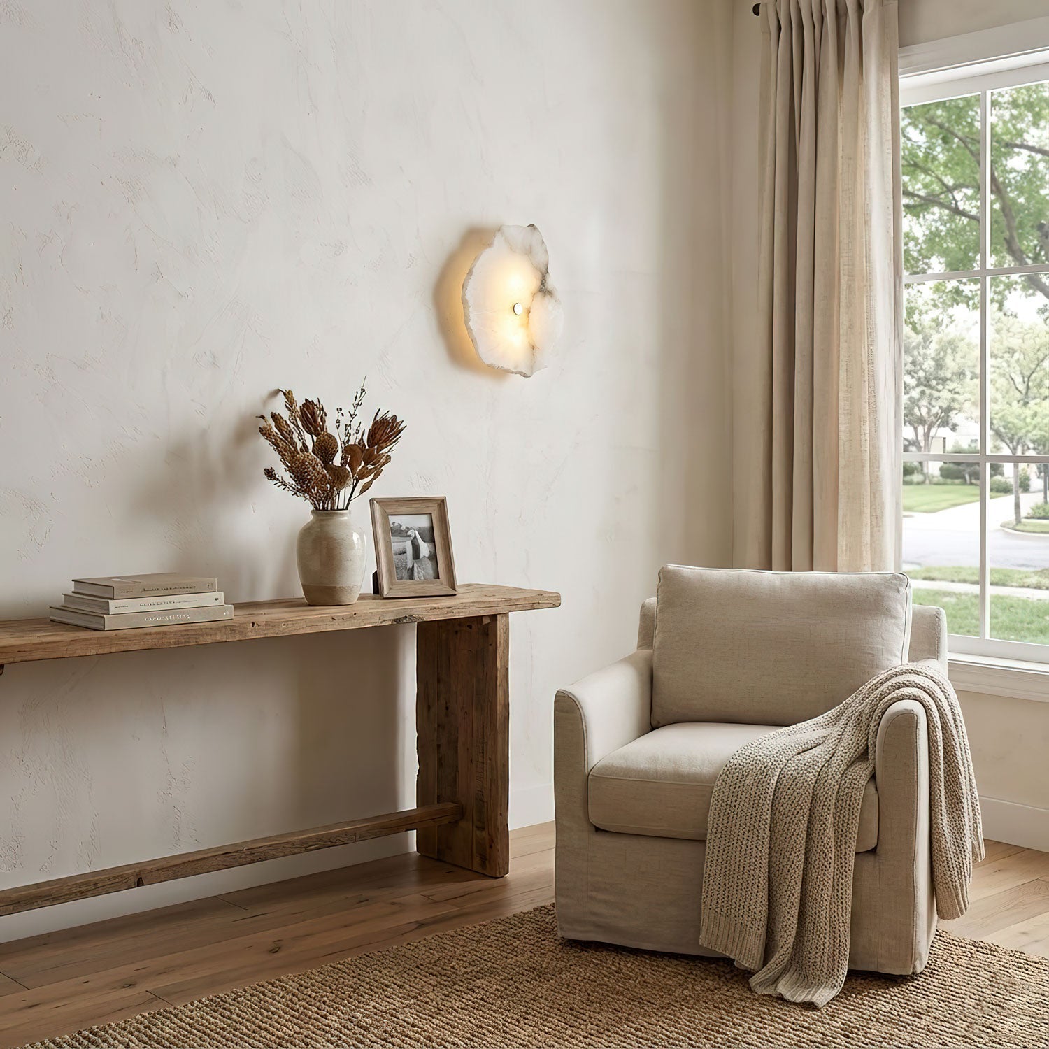Elmsborne Alabaster Indoor Wall Light