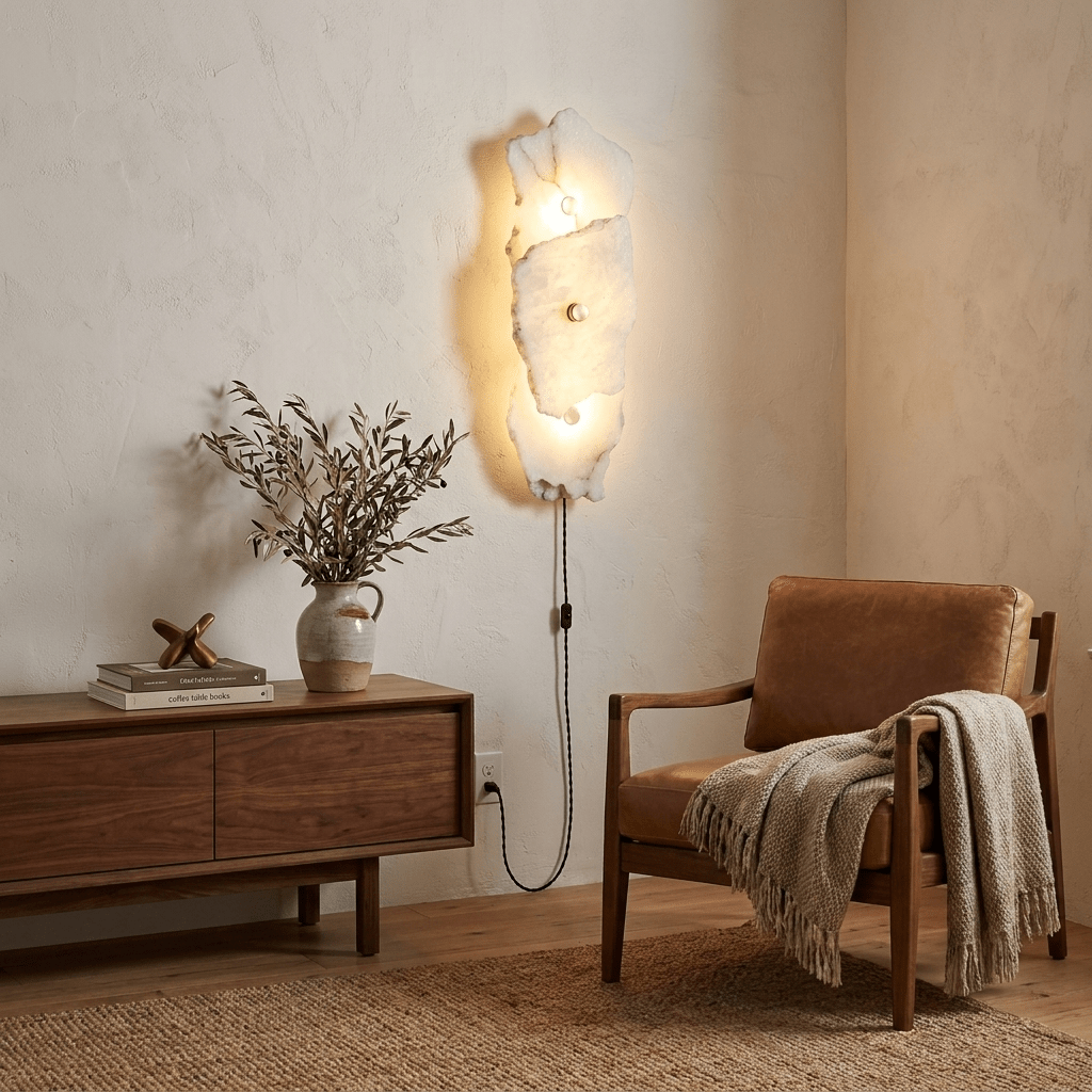 Nivarelia Alabaster Plug-in Wall Lamp