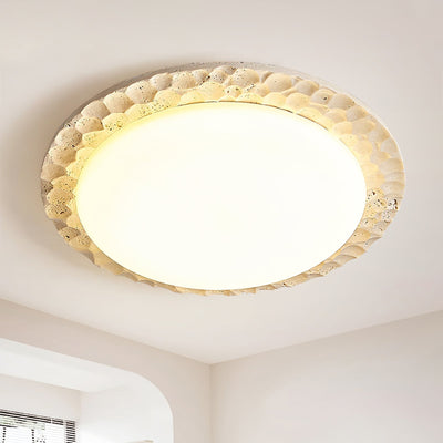 Cascade Travertine Carved Ceiling Light