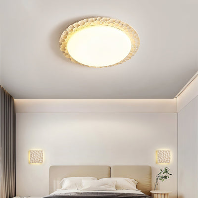 Cascade Travertine Carved Ceiling Light