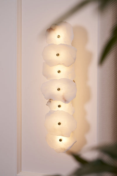 Alaeila Floral Cluster Alabaster Wall Light - Neutral Decor