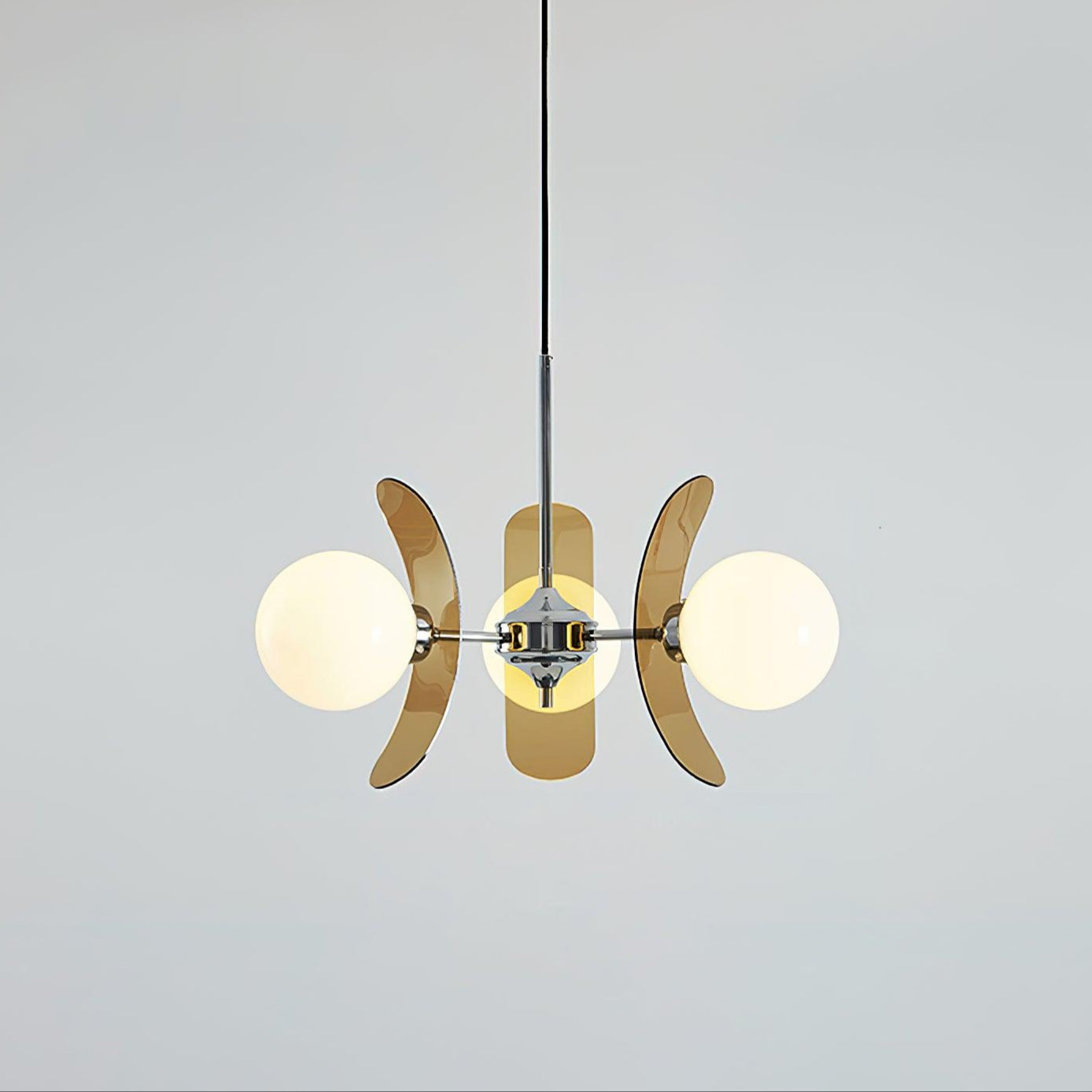 Quay Chandelier Phosphorescent Glass Lampshade