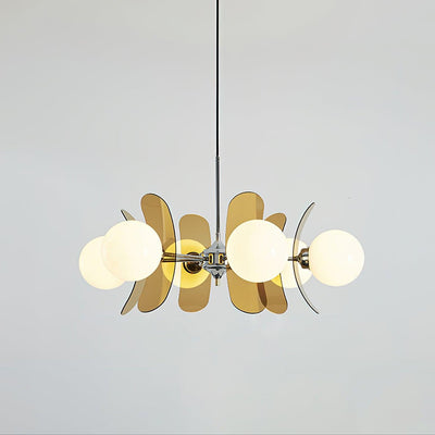 Quay Chandelier Phosphorescent Glass Lampshade