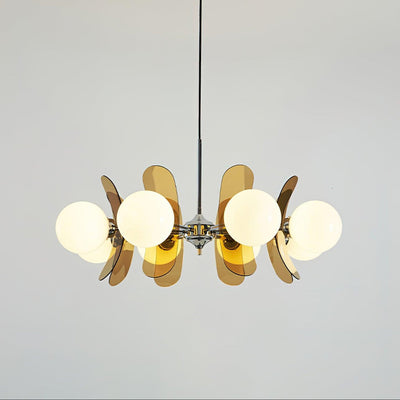 Quay Chandelier Phosphorescent Glass Lampshade