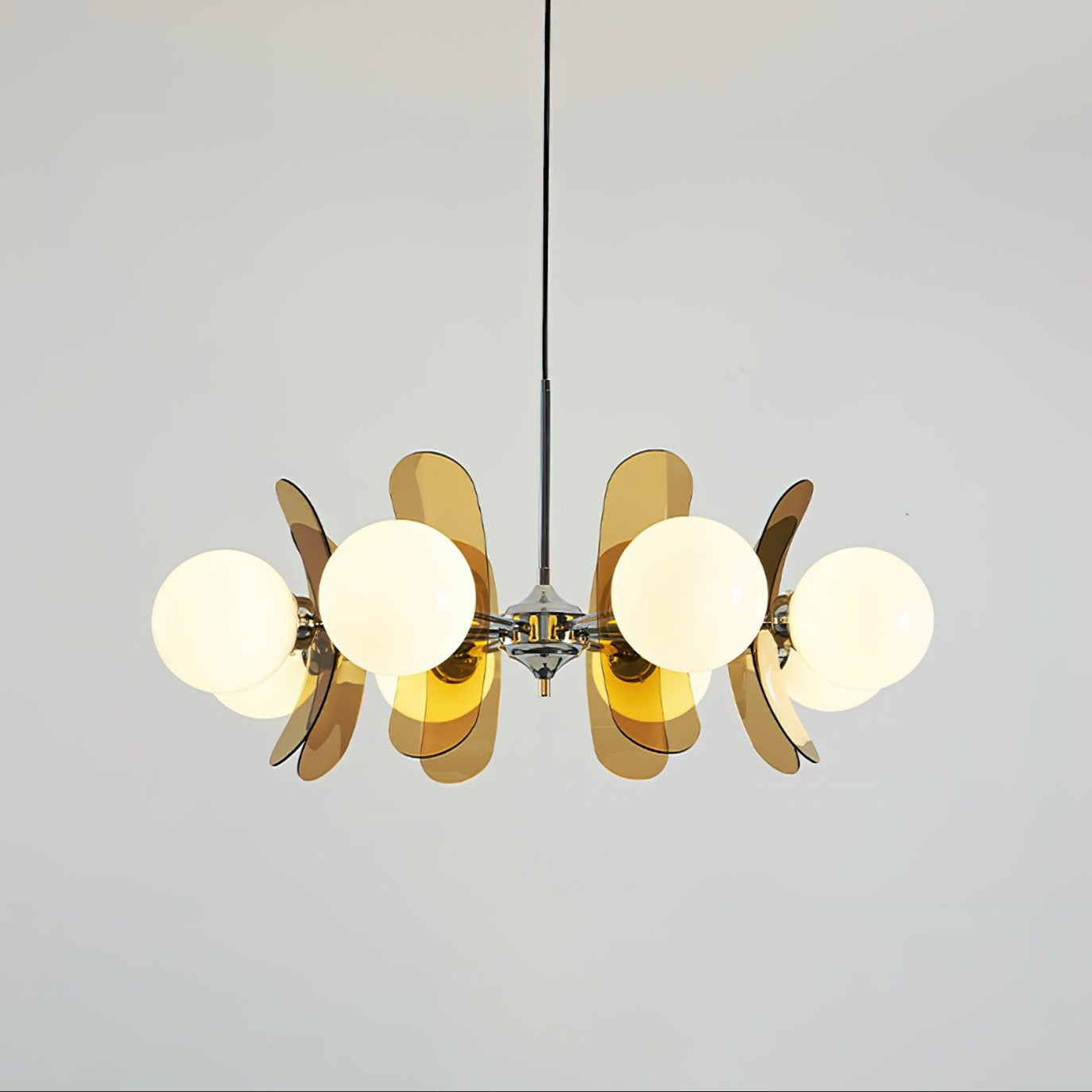 Quay Chandelier Phosphorescent Glass Lampshade