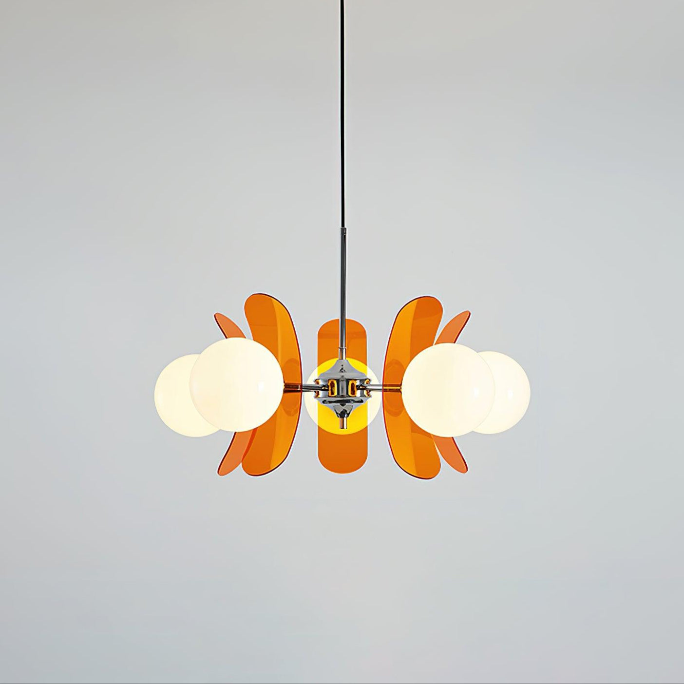 Quay Chandelier Phosphorescent Glass Lampshade
