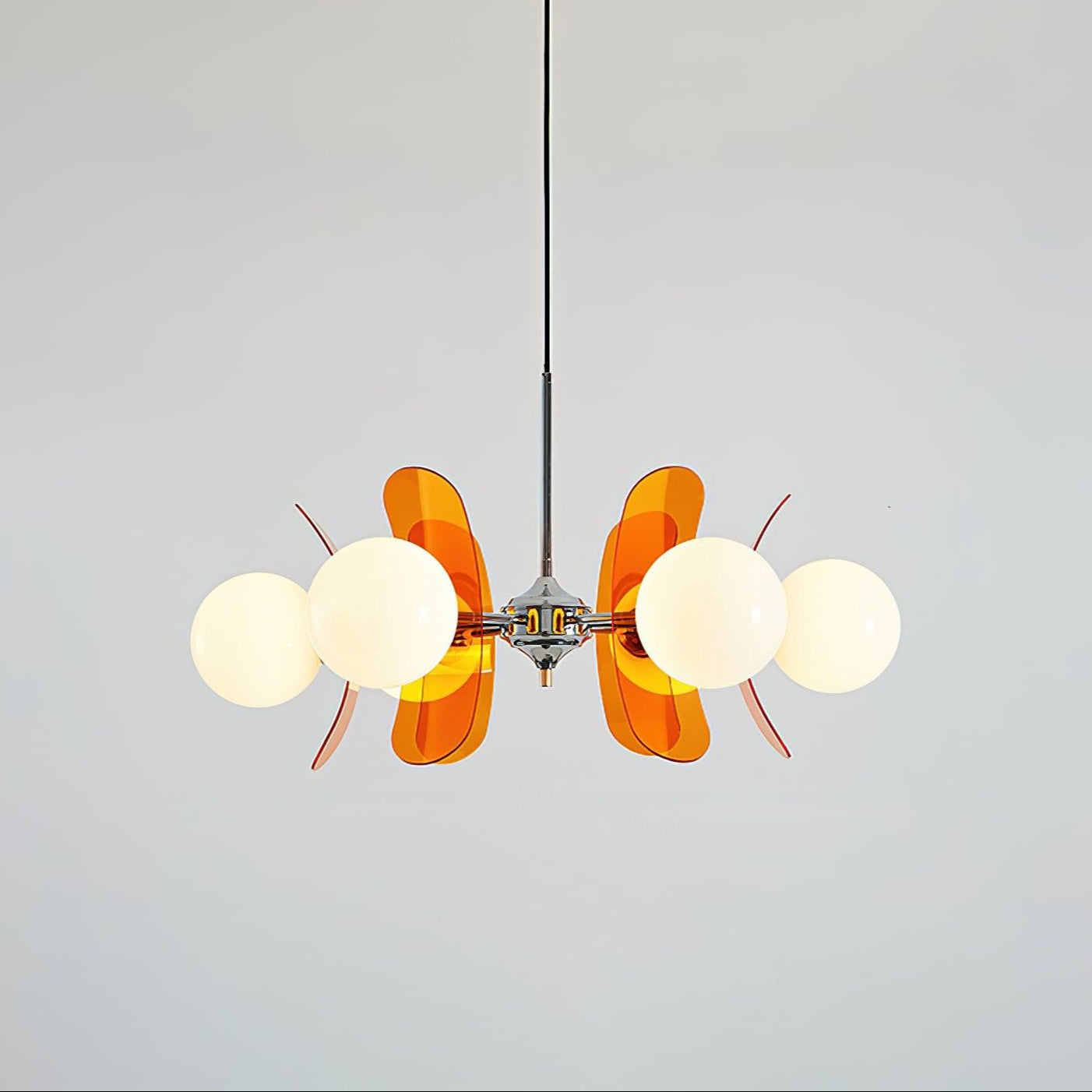 Quay Chandelier Phosphorescent Glass Lampshade