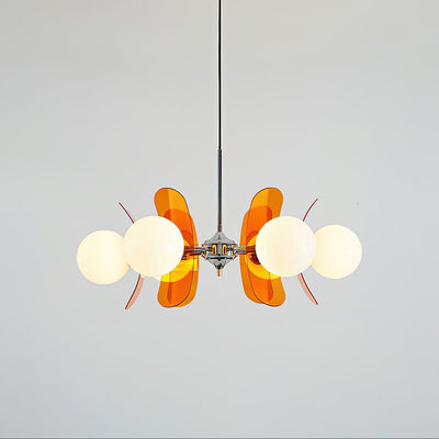 Quay Chandelier Phosphorescent Glass Lampshade