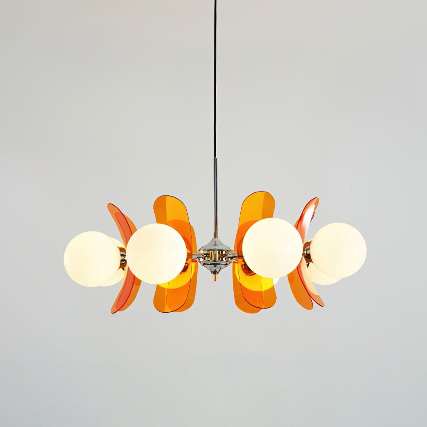 Quay Chandelier Phosphorescent Glass Lampshade
