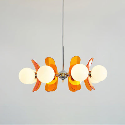 Quay Chandelier Phosphorescent Glass Lampshade