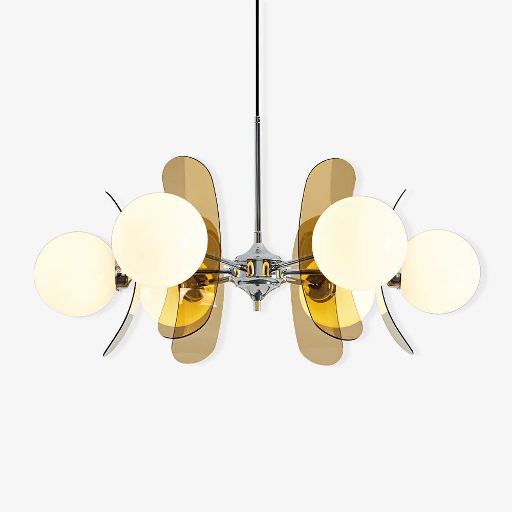 Quay Chandelier Phosphorescent Glass Lampshade