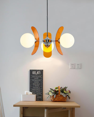 Quay Chandelier Phosphorescent Glass Lampshade
