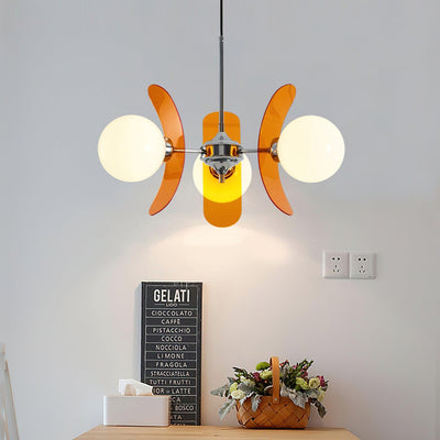 Quay Chandelier Phosphorescent Glass Lampshade