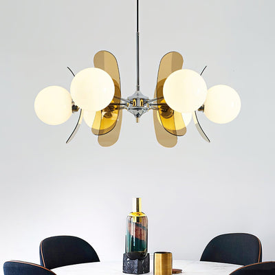 Quay Chandelier Phosphorescent Glass Lampshade