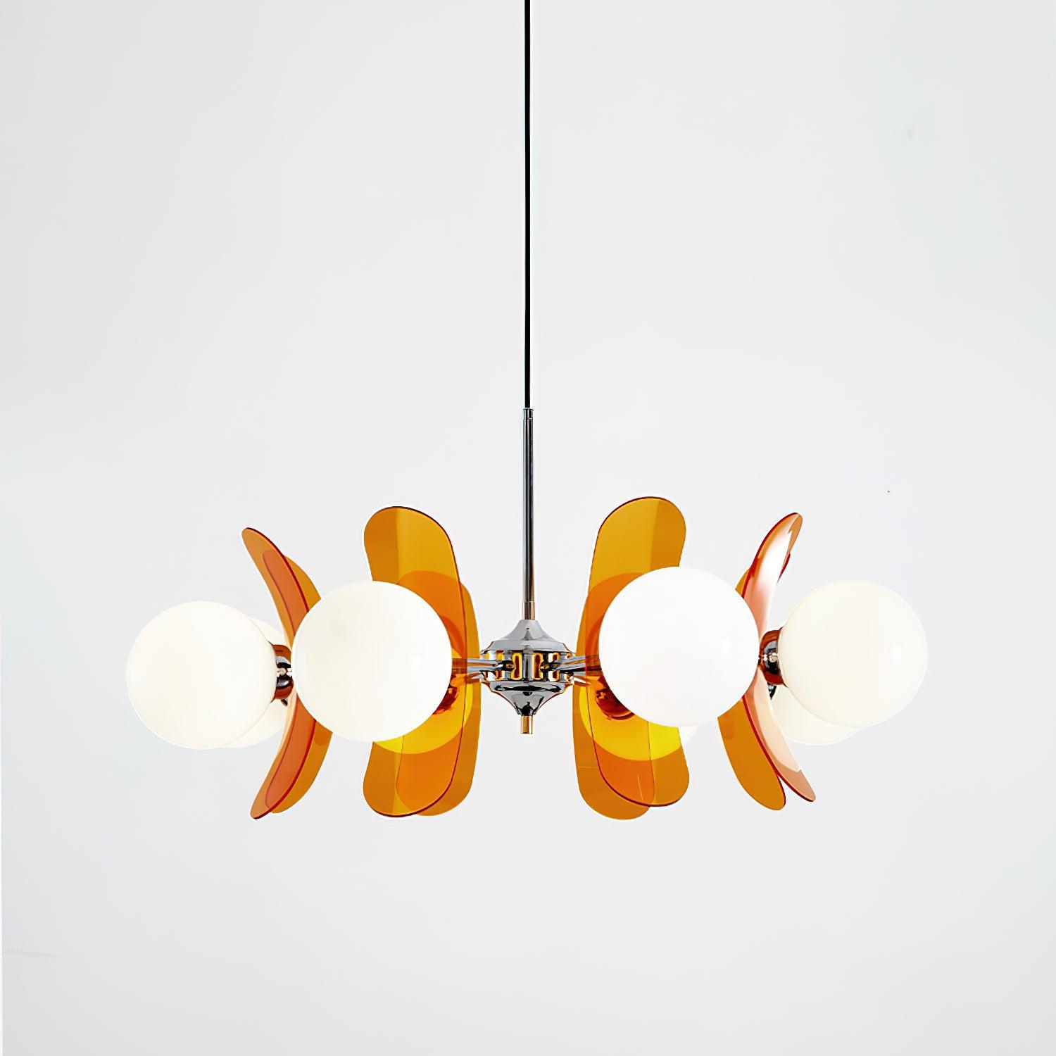 Quay Chandelier Phosphorescent Glass Lampshade
