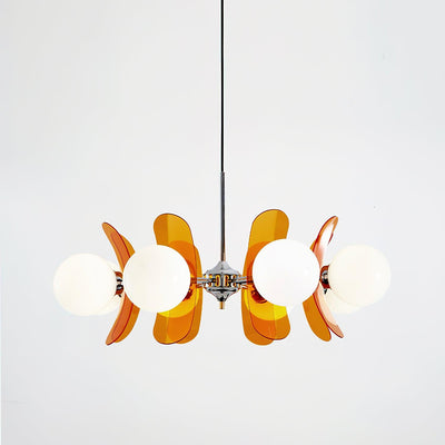 Quay Chandelier Phosphorescent Glass Lampshade