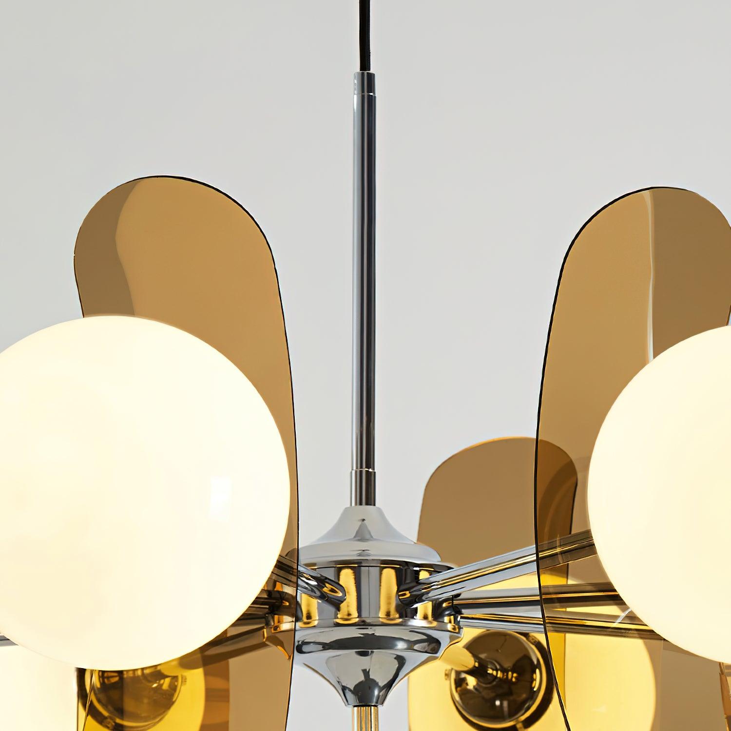 Quay Chandelier Phosphorescent Glass Lampshade