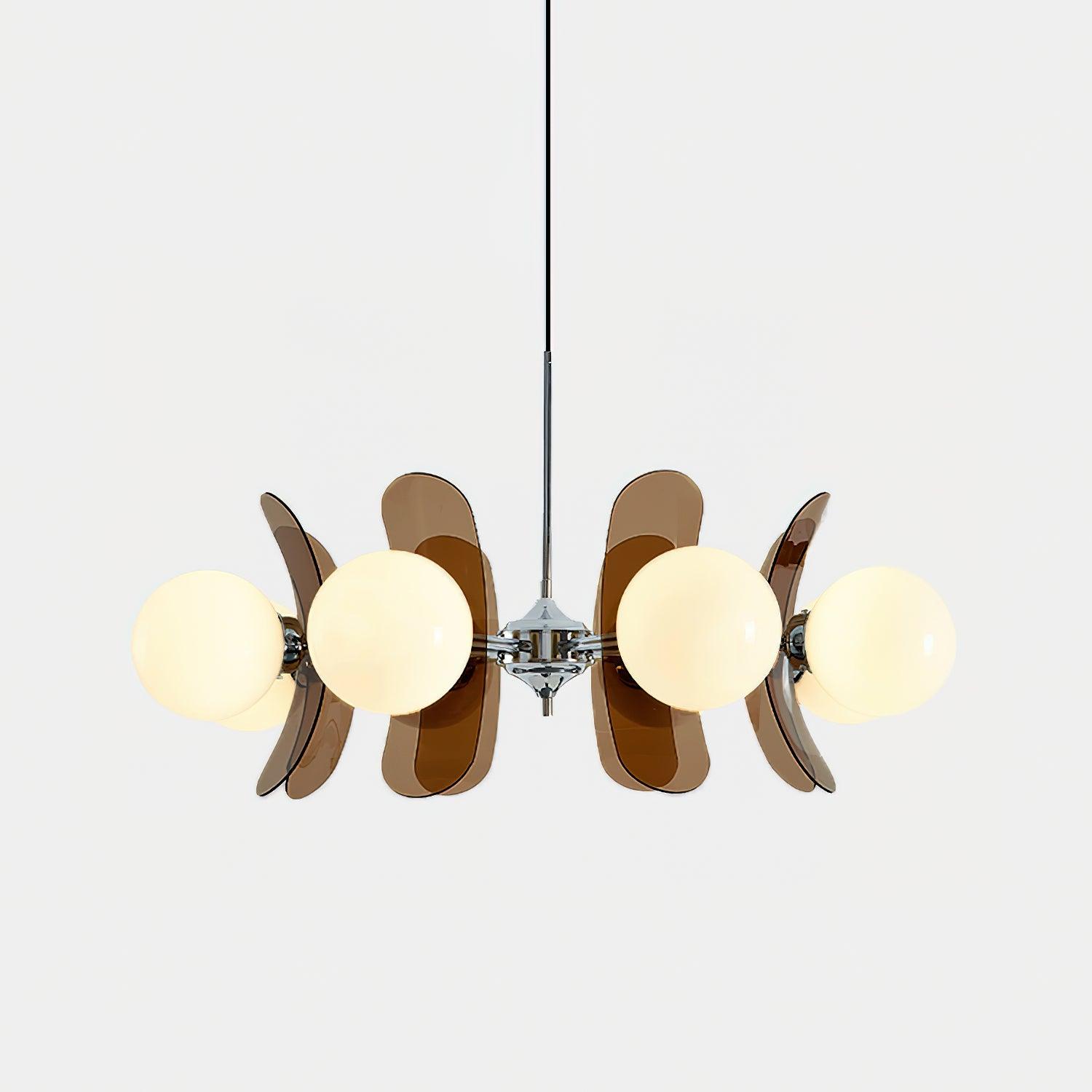 Quay Chandelier Phosphorescent Glass Lampshade