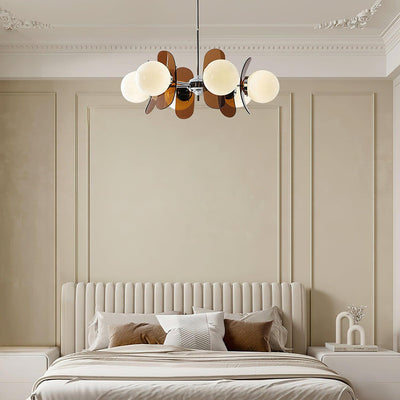 Quay Chandelier Phosphorescent Glass Lampshade