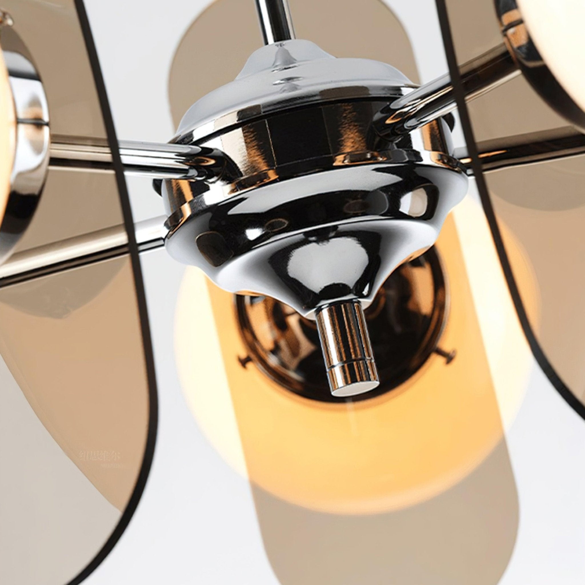Quay Chandelier Phosphorescent Glass Lampshade