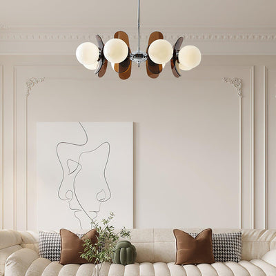 Quay Chandelier Phosphorescent Glass Lampshade