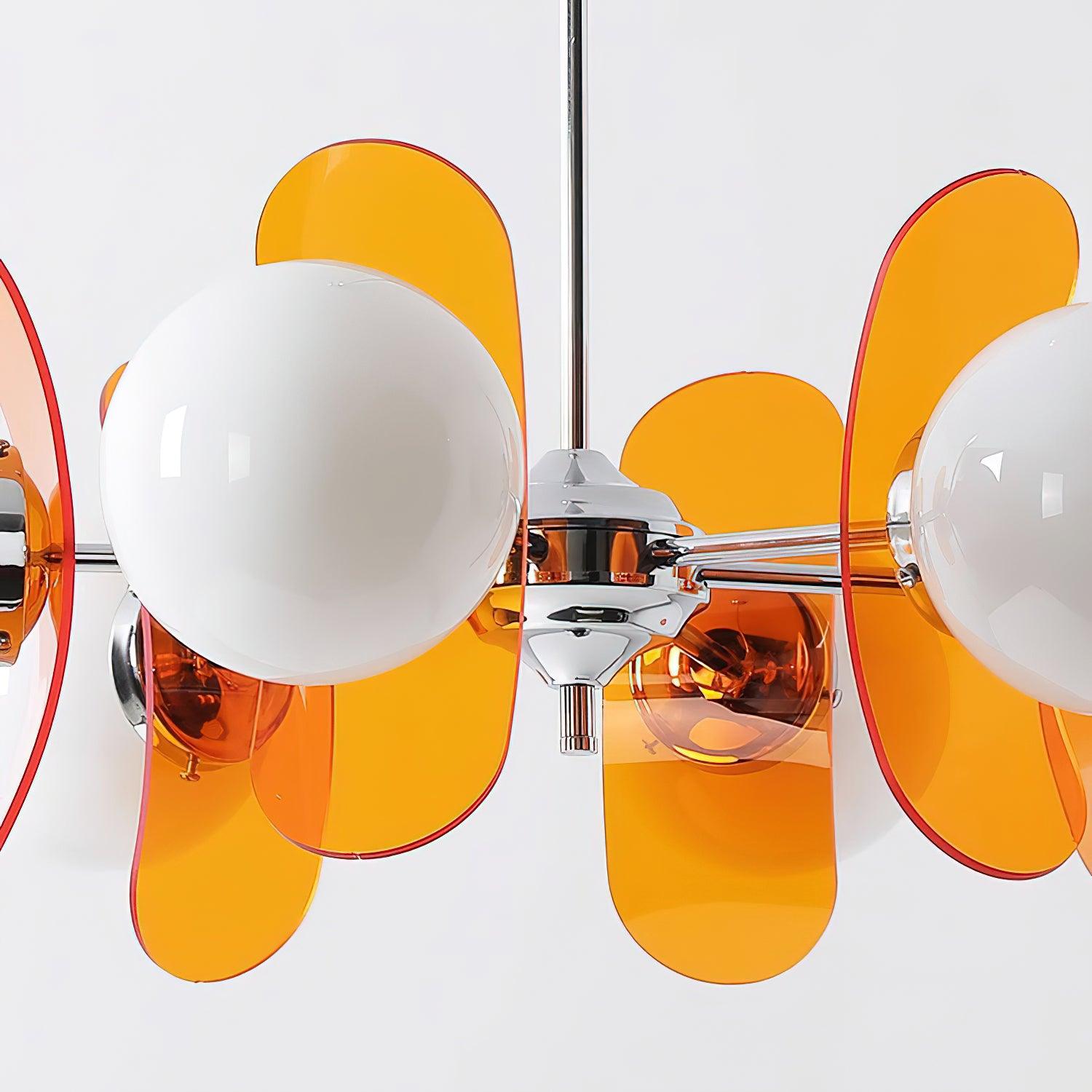 Quay Chandelier Phosphorescent Glass Lampshade