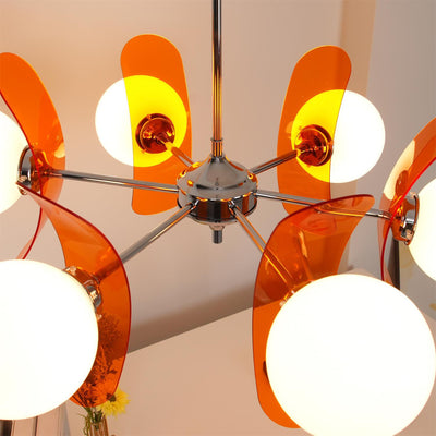 Quay Chandelier Phosphorescent Glass Lampshade