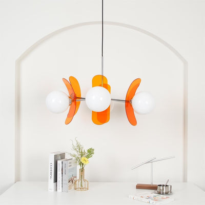 Quay Chandelier Phosphorescent Glass Lampshade