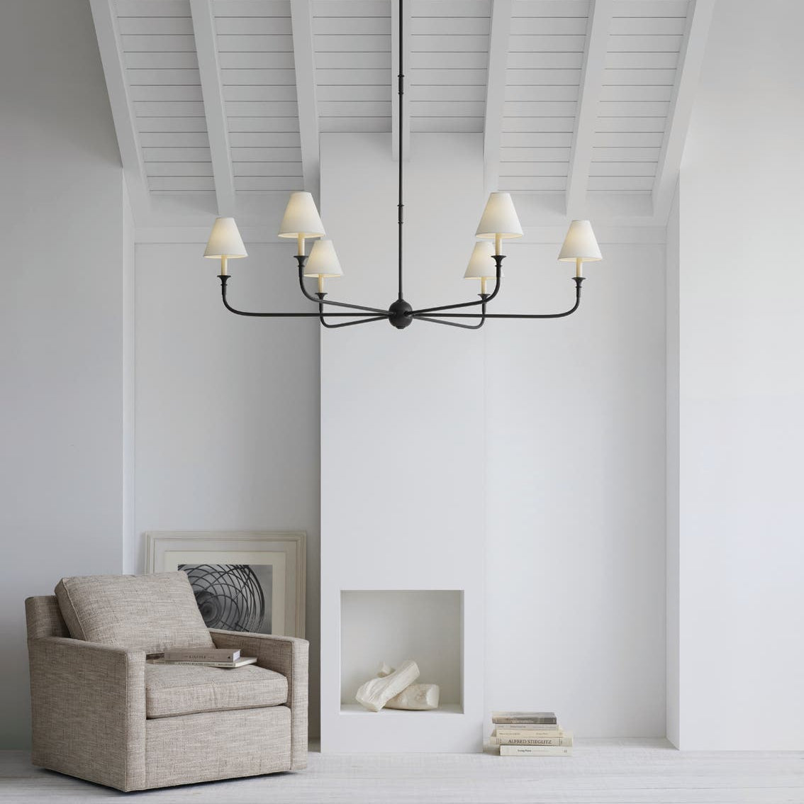Arthaila Vintage Industrial Grande Fabric Chandelier - Neutral Decor