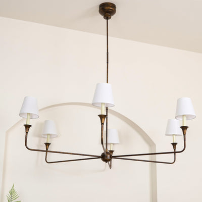 Arthaila Vintage Industrial Grande Fabric Chandelier - Neutral Decor