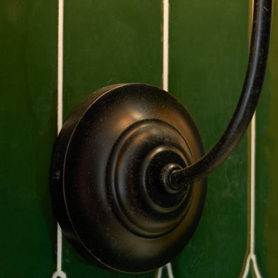 Silva Vintage Wall Lamp Fabric  Black/White/Brass  Arm